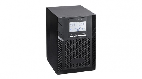 უწყვეტი კვების წყარო (UPS) - 1KVA/0.9KW On-line Tower, საჭიროებს 3 გარე მიერთების აკუმულატორს