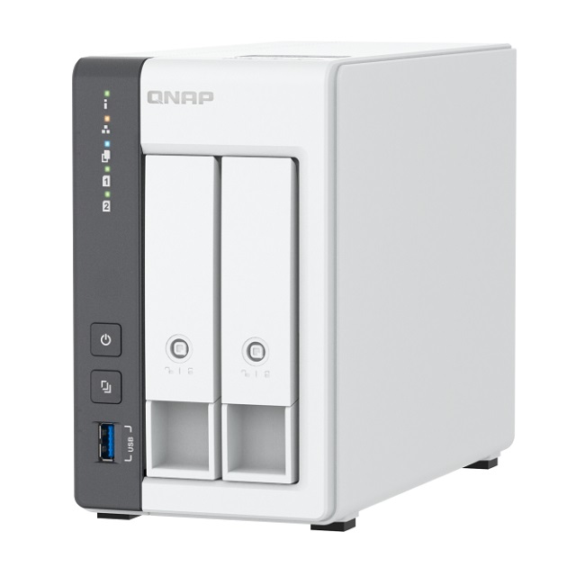 2-bay ARM 4C 2.0GHz ; 2 x SATA 6Gb/s 3.5"/2.5"; 4GB RAM on-board; 1 x GbE; 1 x 2.5GbE ; 1 x USB3.2 Gen1 and 2 x USB2.0