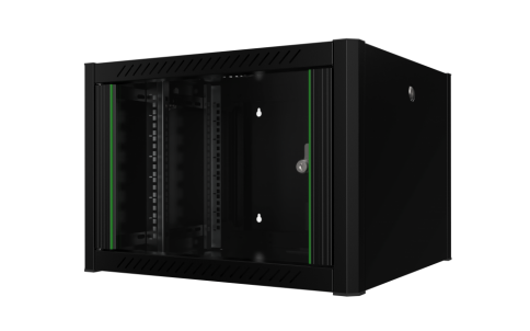 კედლის საკომუნიკაციო კარადა - 7U, 600x600მმ, შავი, Mirsan