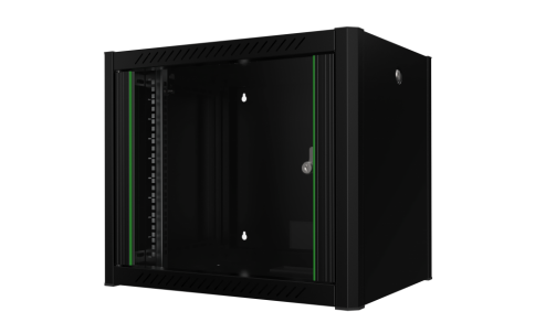 კედლის საკომუნიკაციო კარადა - 9U, 600x450მმ, შავი, Mirsan