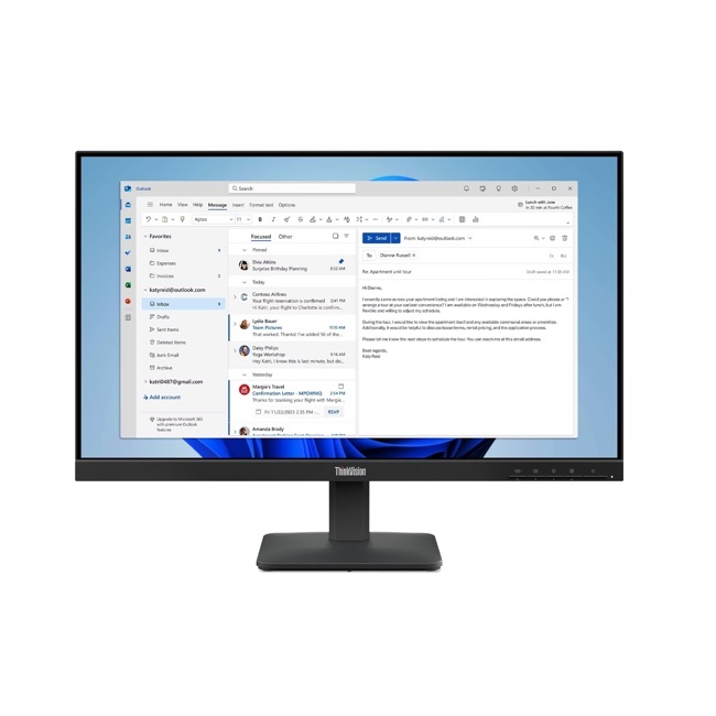 Lenovo ThinkVision S24-4e 23.8"IPS1920x1080, 4ms, 100Hz, 250 nits, 1300:1, 1x HDMI, 1x VGA, Tilt Stand, 3Y