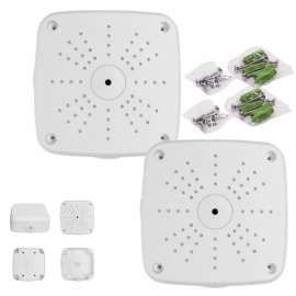 სამეთვალყურეო კამერების პლასტმასის სამონტაჟო კოლოფი. ზომა:130*130*50MM