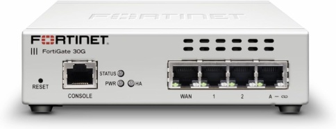 Firewall - FortiGate-30G 4 x GE RJ45 ports (including 3 x Internal Ports, 1 x WAN Ports)