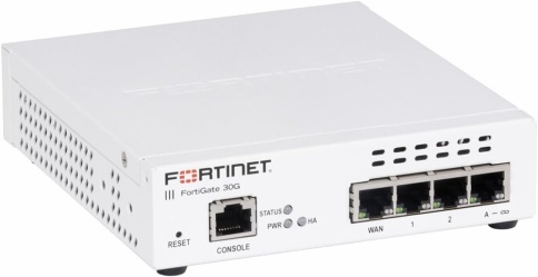 Firewall - FortiGate-30G 4 x GE RJ45 ports (including 3 x Internal Ports, 1 x WAN Ports)